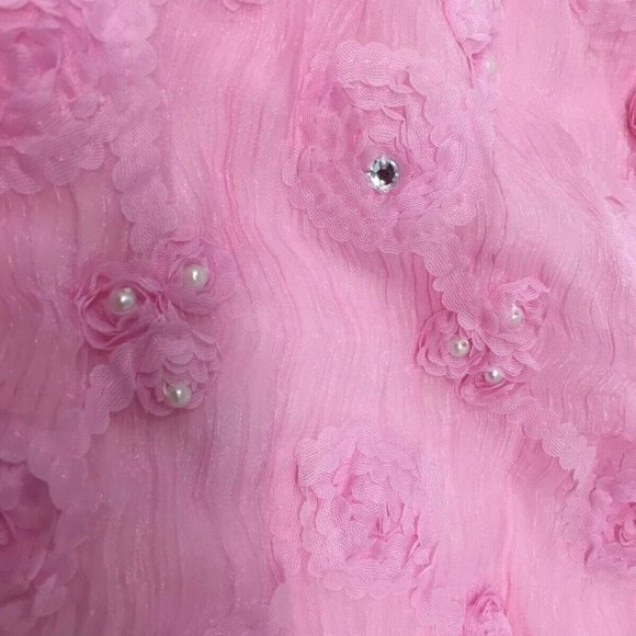 Lipstik Girls Pink Sleeveless Floral Ruffle Dress - Picture 6 of 8